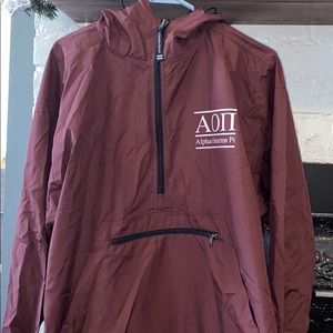 AOII Alpha Omicron Pi quarter zip windbreaker